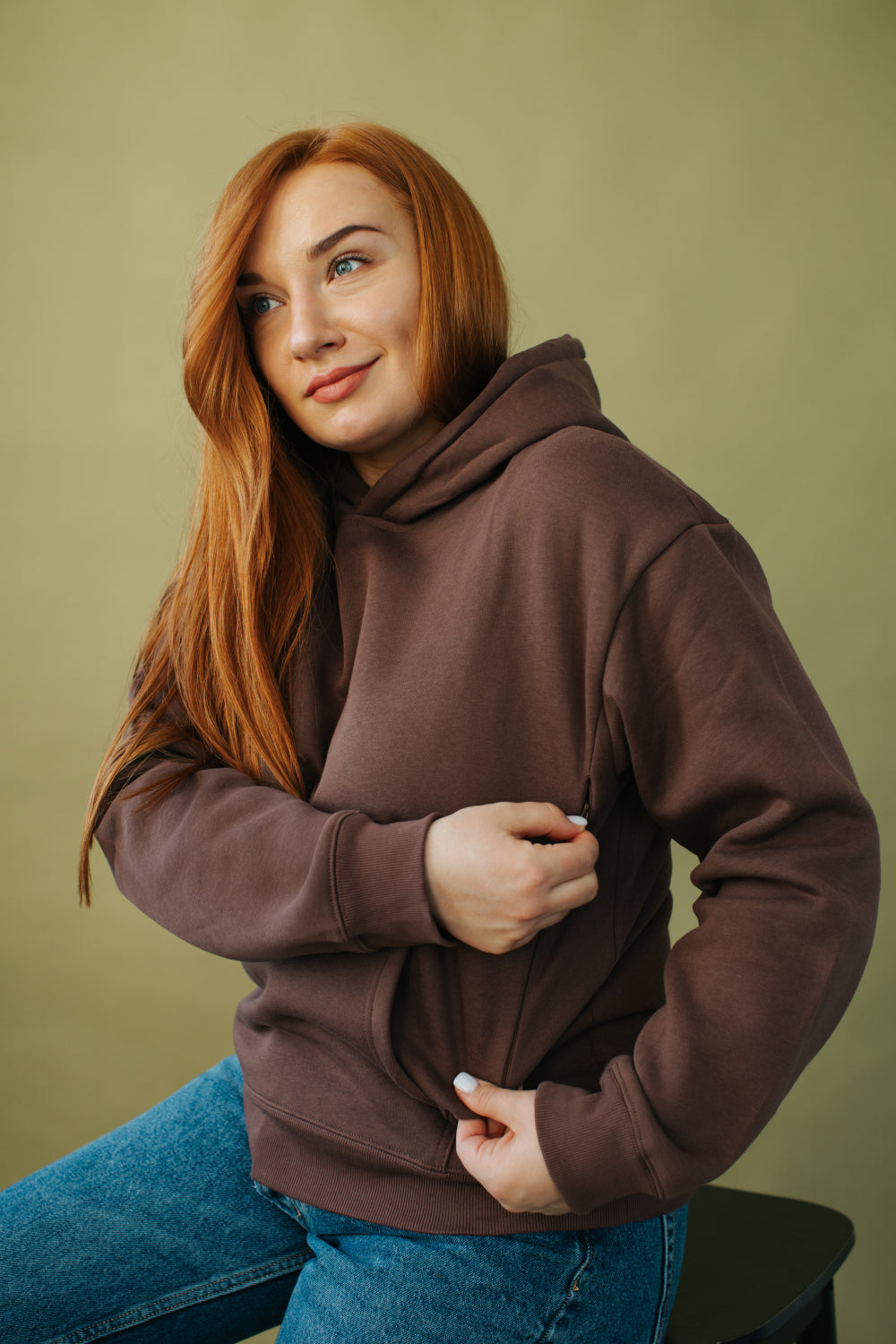 Zīdīšanas džemperis CHOCO BROWN