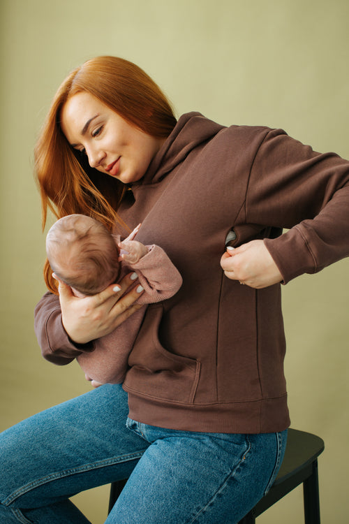 Zīdīšanas džemperis CHOCO BROWN